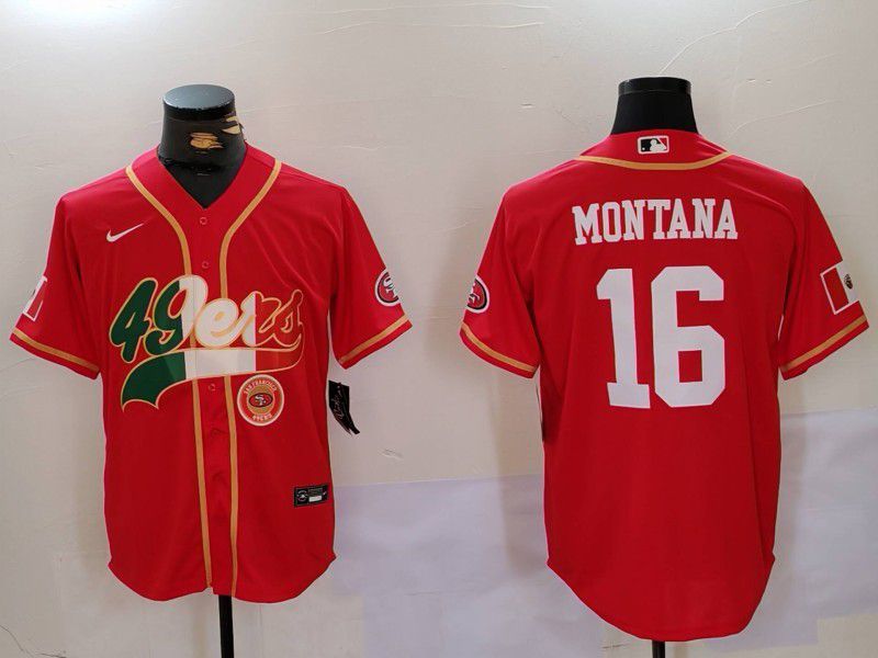 Men San Francisco 49ers #16 Montana Red Second generation Mexican Joint Name 2024 Nike Limited NFL Jersey style 3->san francisco 49ers->NFL Jersey